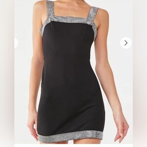Forever 21 Diamond Strap Dress small S lbd black rhinestone